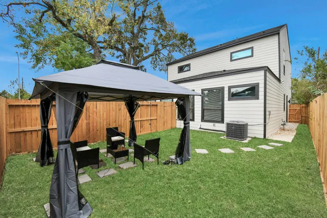 a view of balcony with wooden wall