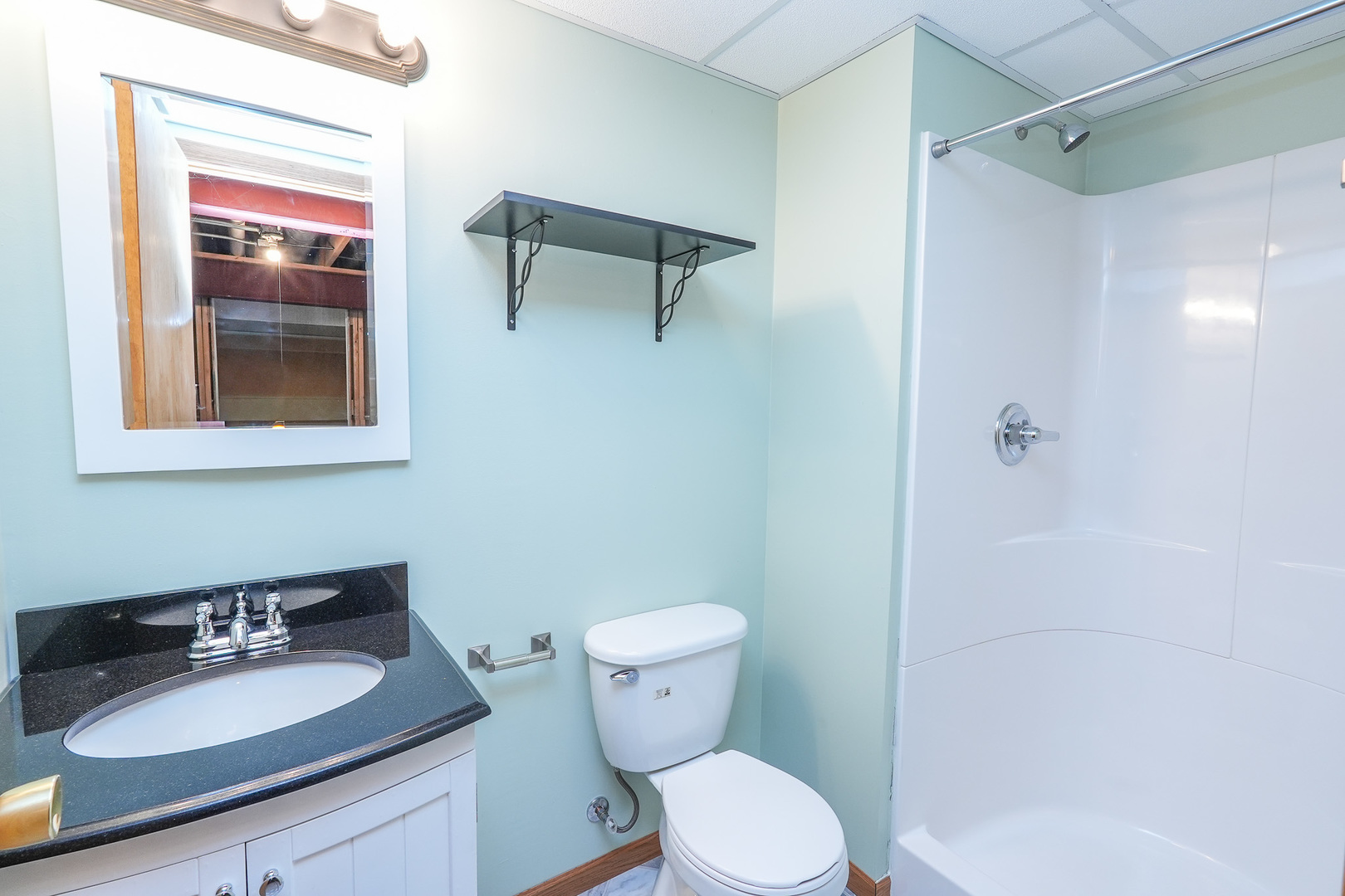 304 Andrea Drive Manhattan, IL 60442 - Photo 46 of 53 a bathroom with a granite countertop sink toilet and shower