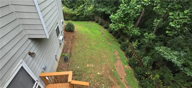 a view of yard from deck