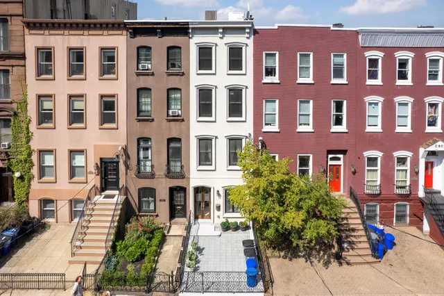 a front view of a multi story building