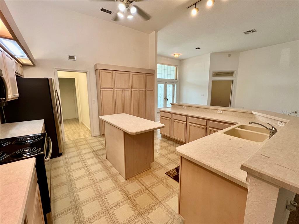 11159 Southwest 71st Terrace Road Ocala, FL 34476 - Photo 8 of 25 a kitchen with a sink a counter top space stainless steel appliances a chimney and cabinets