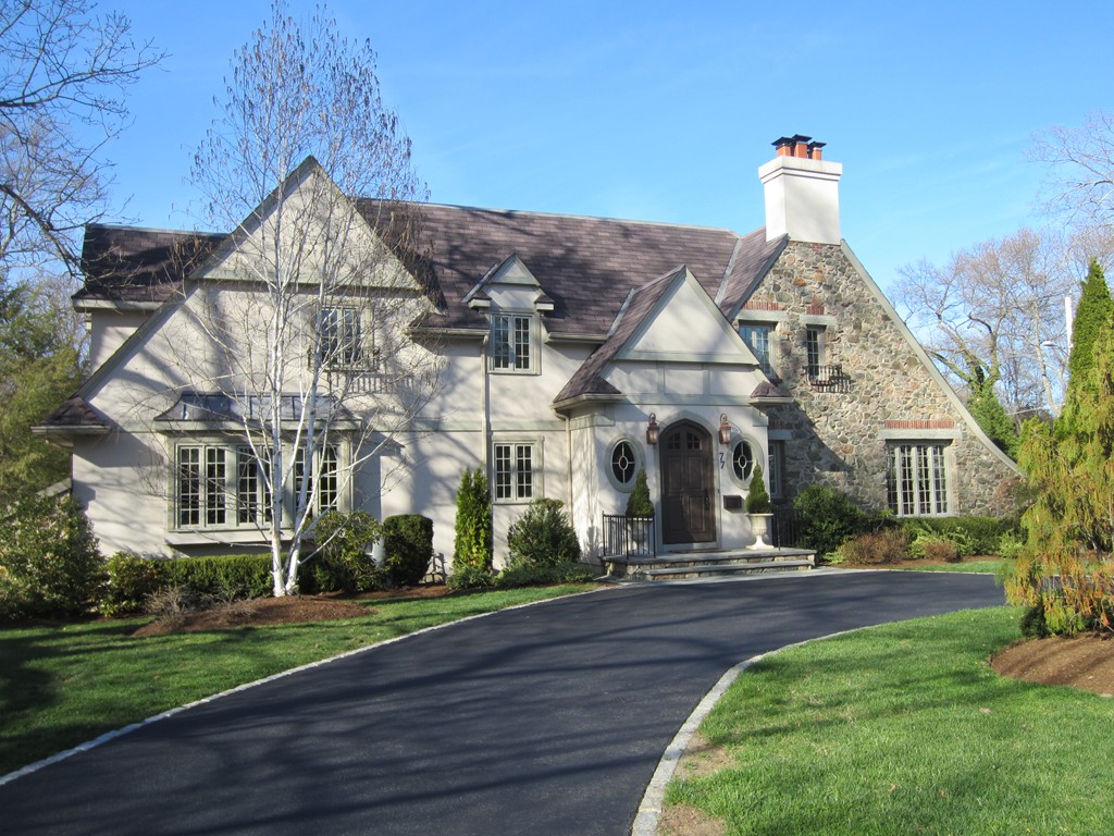a view of a building with a garden