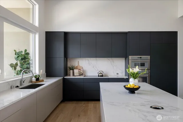 a kitchen with a sink and a cabinets