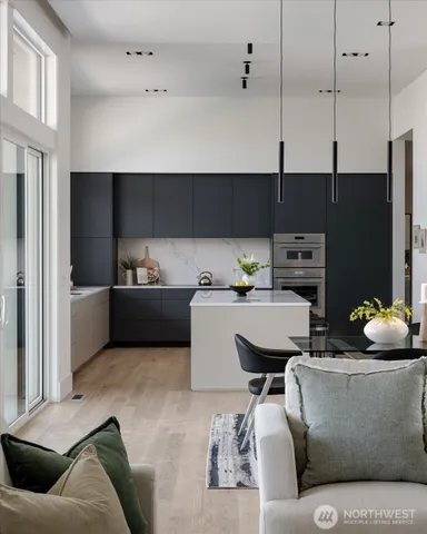 a living room with furniture and a couch