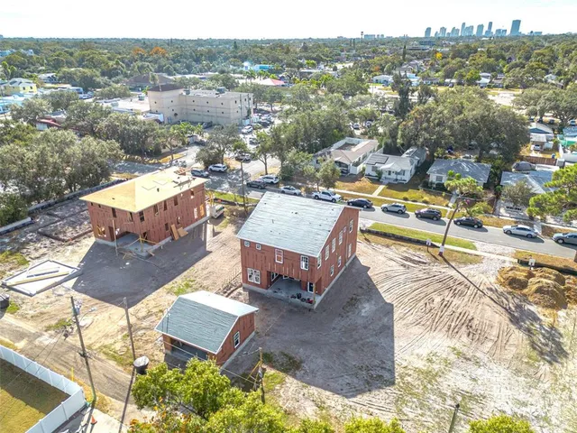 a view of a city with ocean