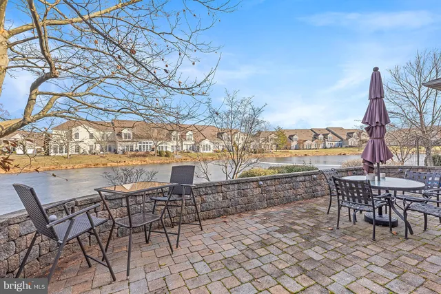 an outdoor space with seating