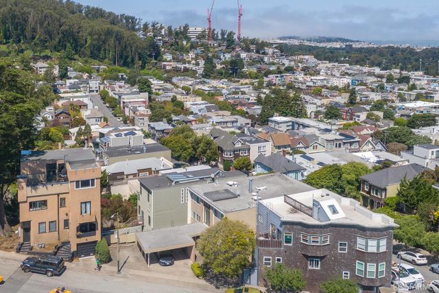 an aerial view of a city