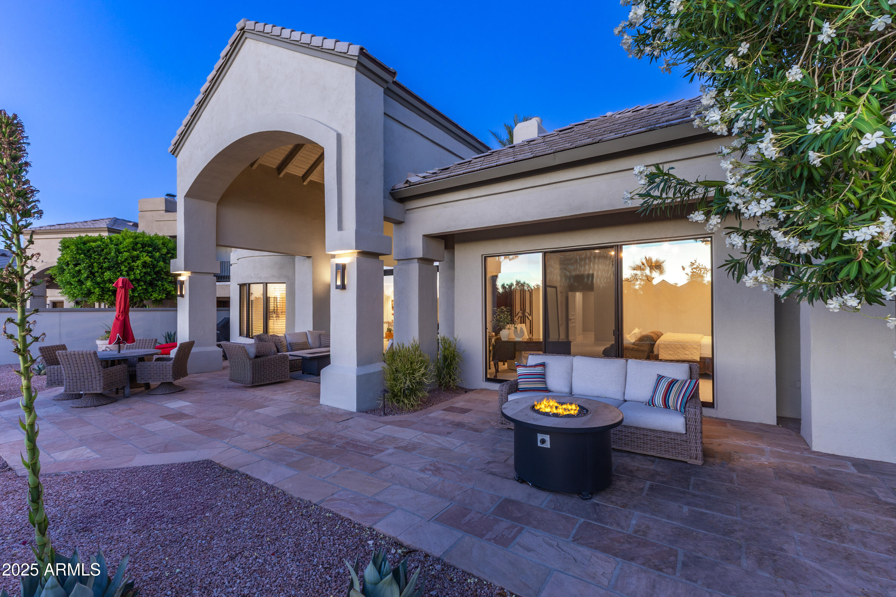 7878 East Gainey Ranch Road, Unit 36 Scottsdale, AZ 85258 - Photo 54 of 81 Backyard at Twilight