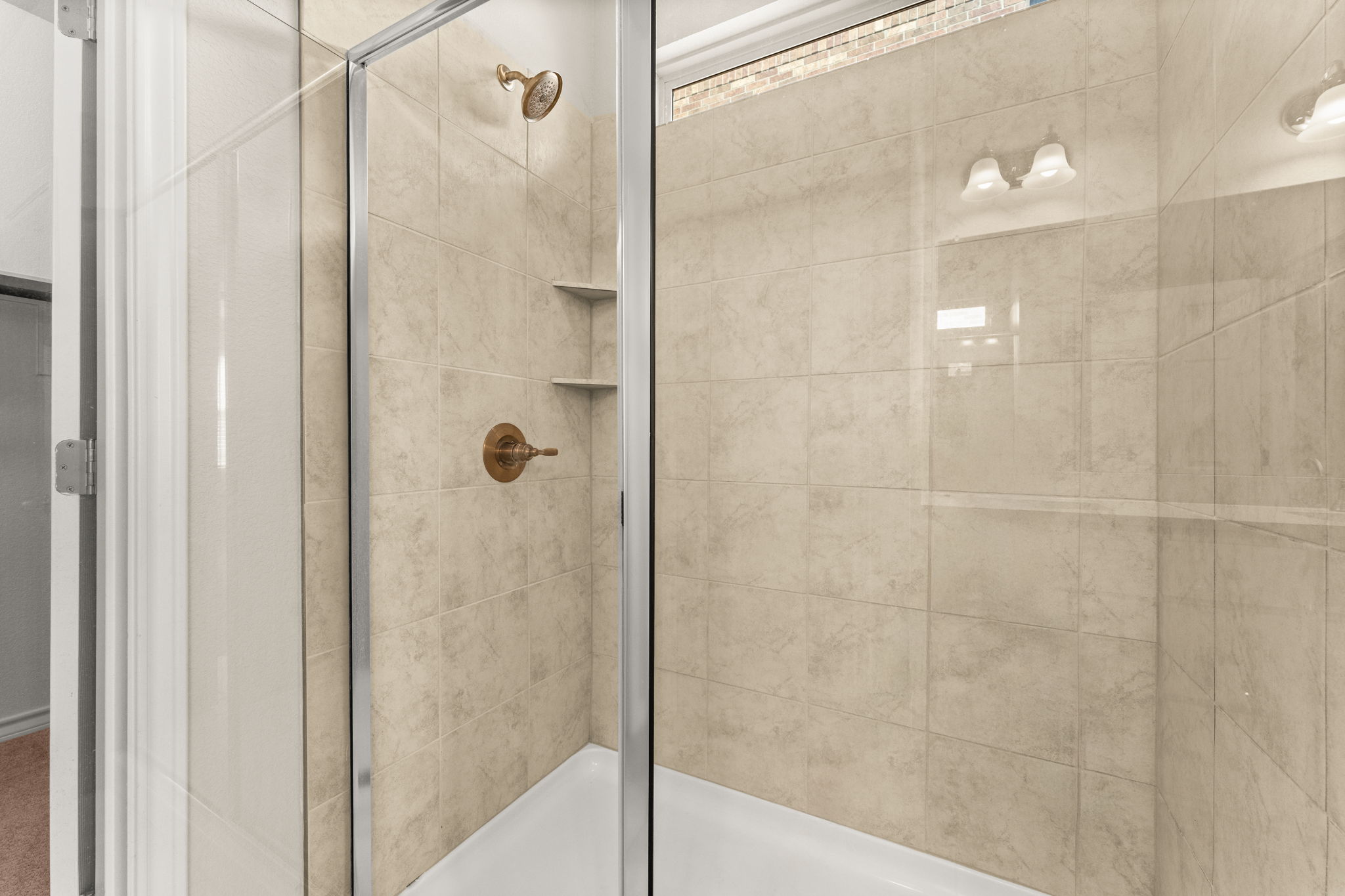 740 Aliso Trail Leander, TX 78641 - Photo 19 of 35 The oversized walk-in shower features modern finishes and a spa-like feel.