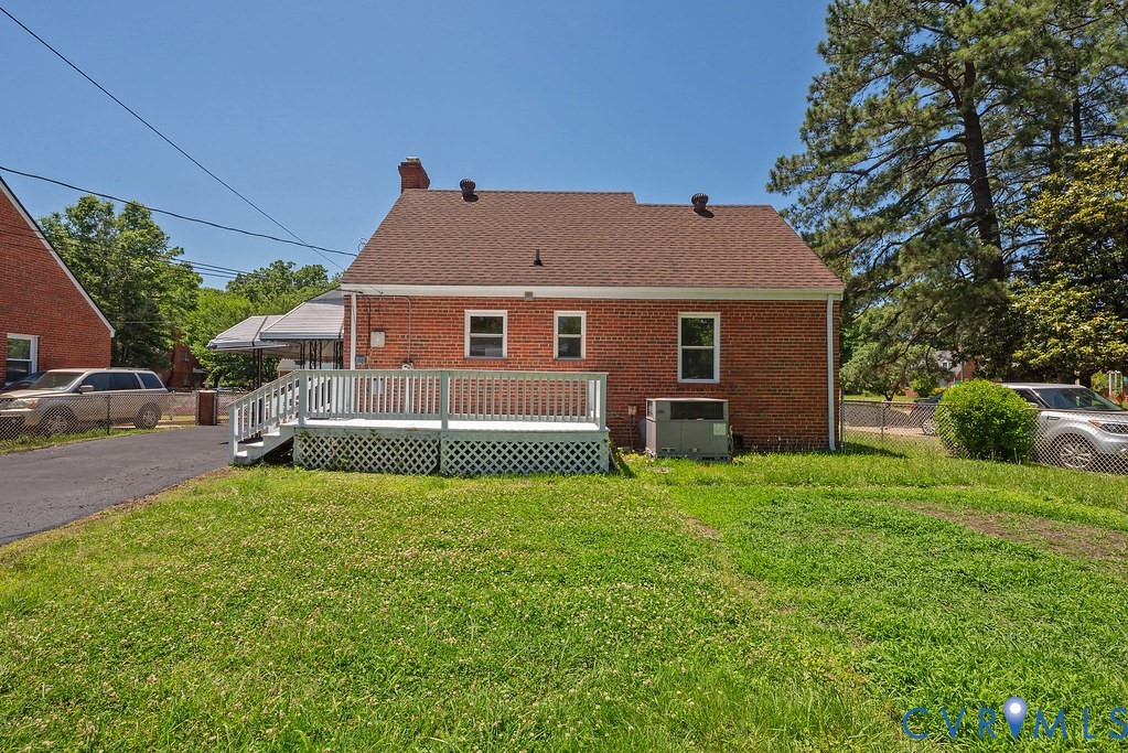 3400 Ryburn Road Richmond, VA 23234 - Photo 37 of 45 Brick exterior featuring a wood deck with lattice