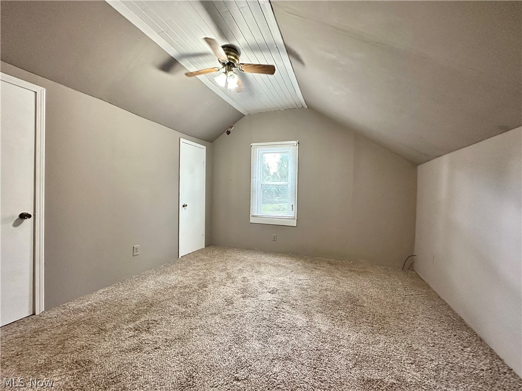 6841 Warren - Sharon Road Brookfield, OH 44403 - Photo 18 of 32 Master bedroom with fan, and vaulted ceiling