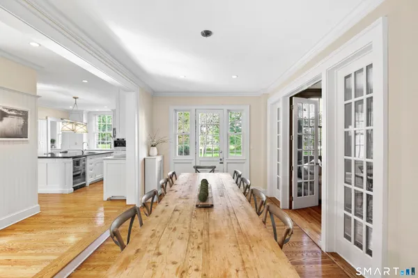 a large white room with a large window