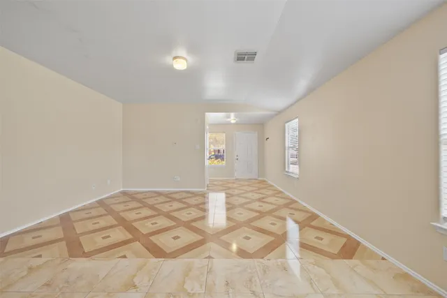 a bedroom with a large bed