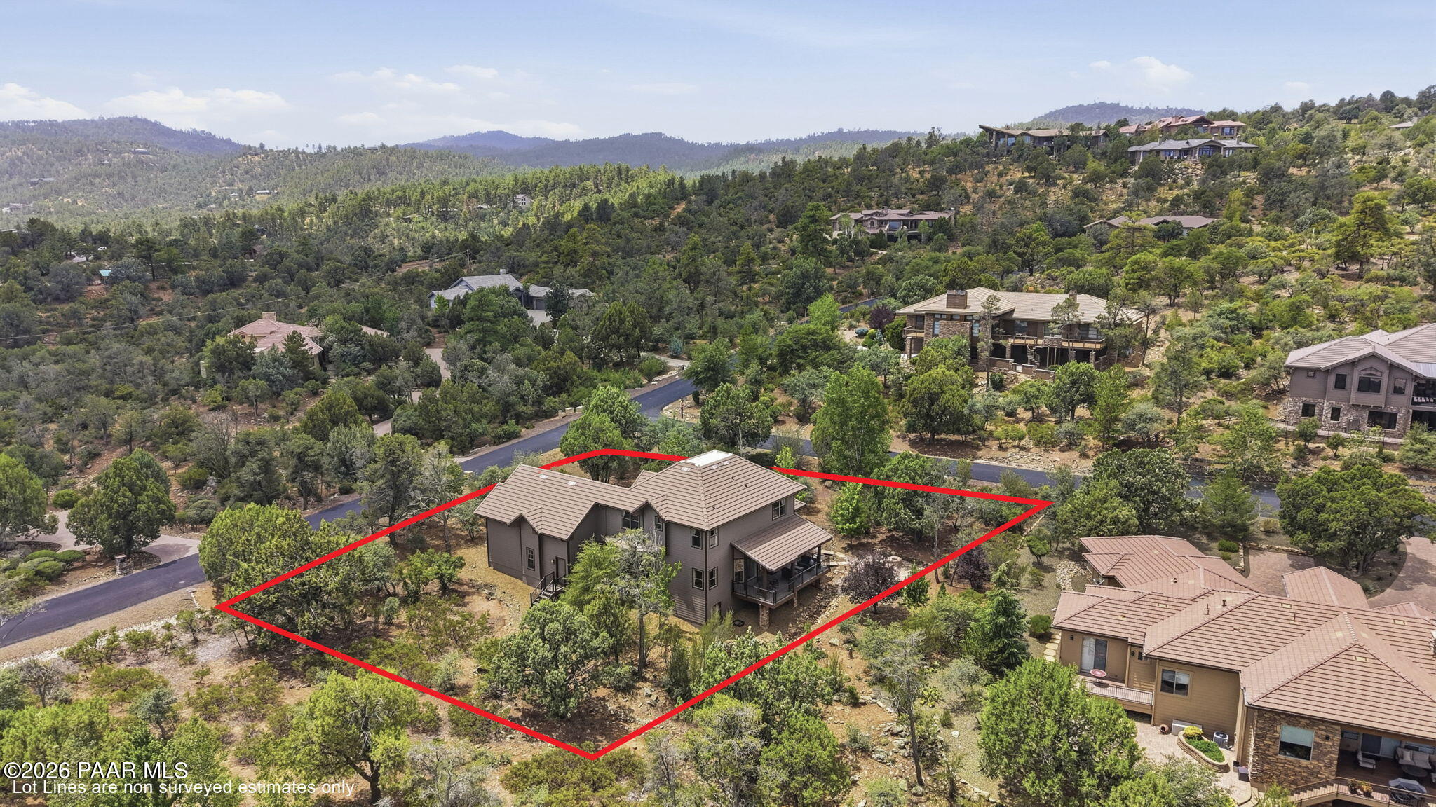 2144 Forest Mountain Road Prescott, AZ 86303 - Photo 44 of 51 53-Aerial Back 2 Lot Lines