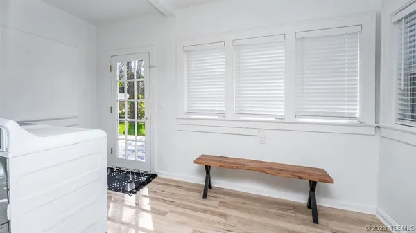 a view of an ocean and city