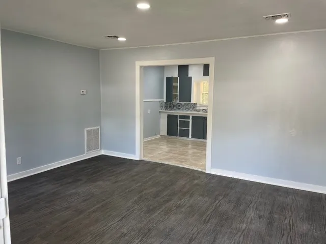 a view of kitchen and front door