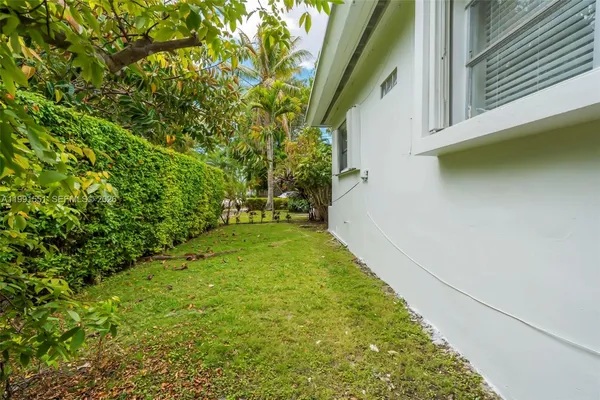 a view of yard from a window