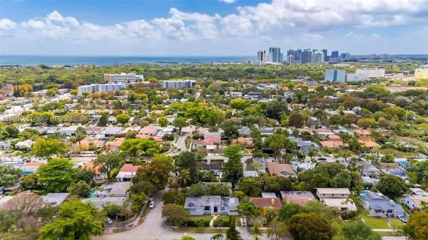 an aerial view of a city