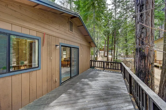 a view of a porch with a bench