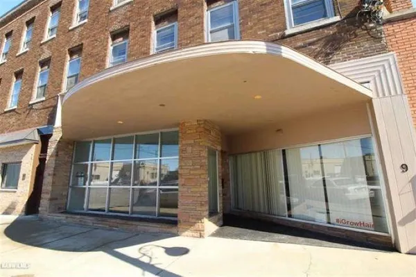 a view of a indoor basketball court
