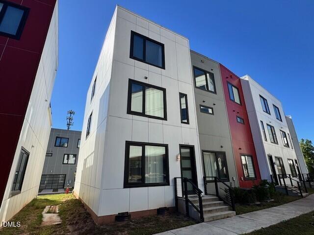 a front view of a building