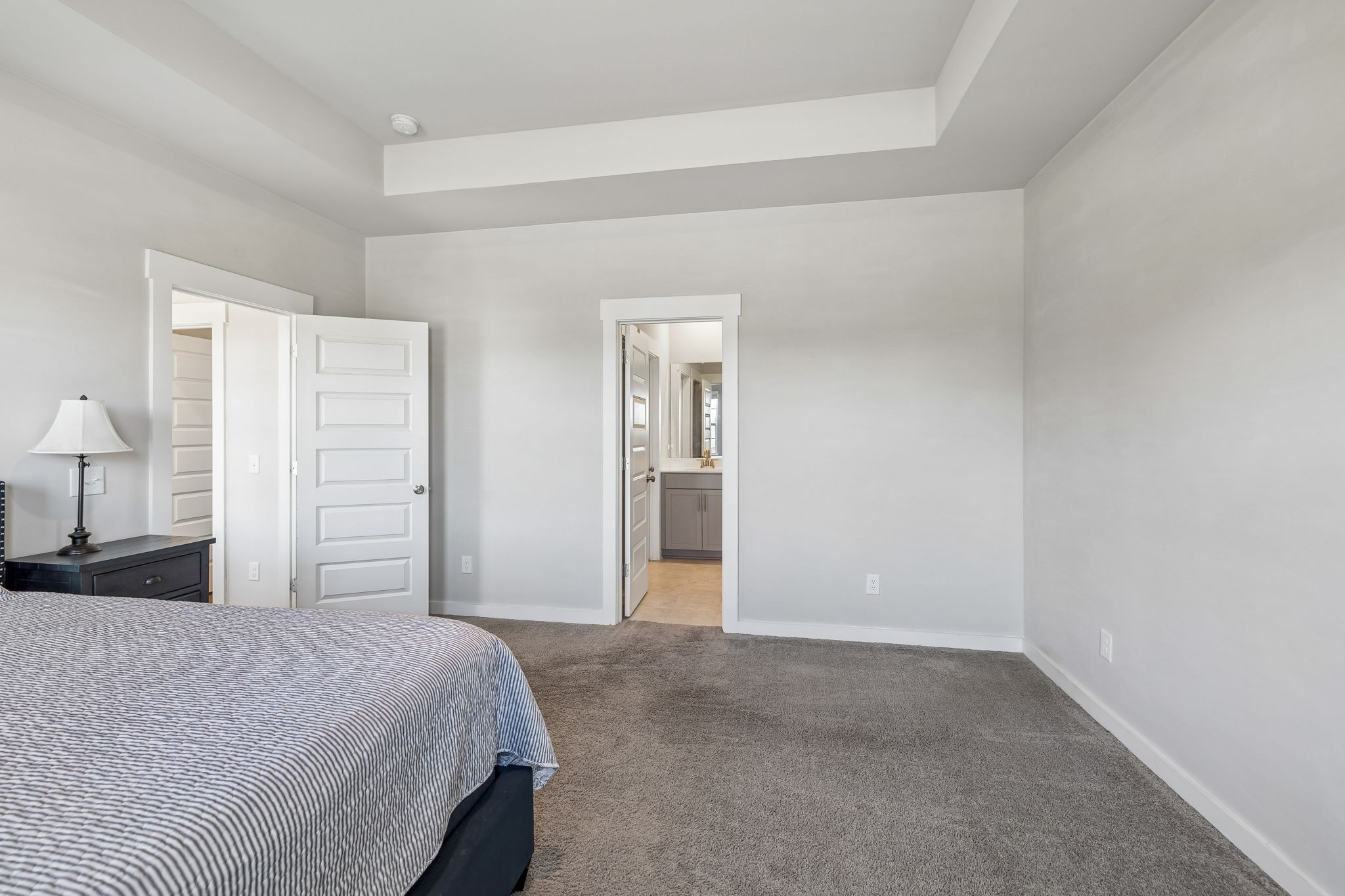 167 Harvest Point Boulevard Spring Hill, TN 37174 - Photo 30 of 55 a bedroom with a bed and a lamp