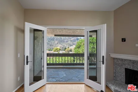 a view of a city from a balcony