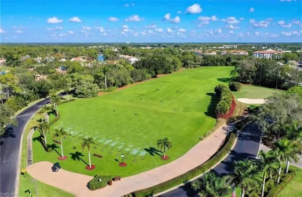 a view of a yard with a garden