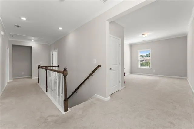 an empty room with an entryway