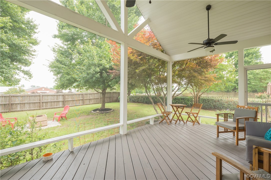 4917 Chappell Ridge Terrace Glen Allen, VA 23059 - Photo 43 of 50 a view of a balcony with wooden floor and outdoor seating
