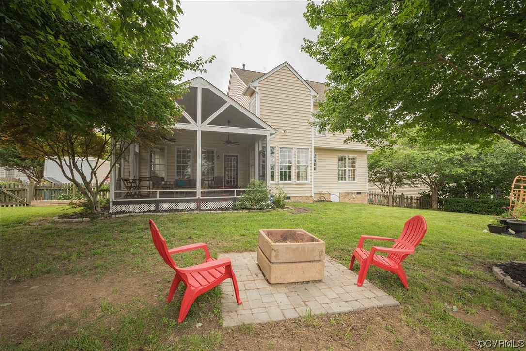 4917 Chappell Ridge Terrace Glen Allen, VA 23059 - Photo 50 of 50 a view of a house with backyard sitting area and garden