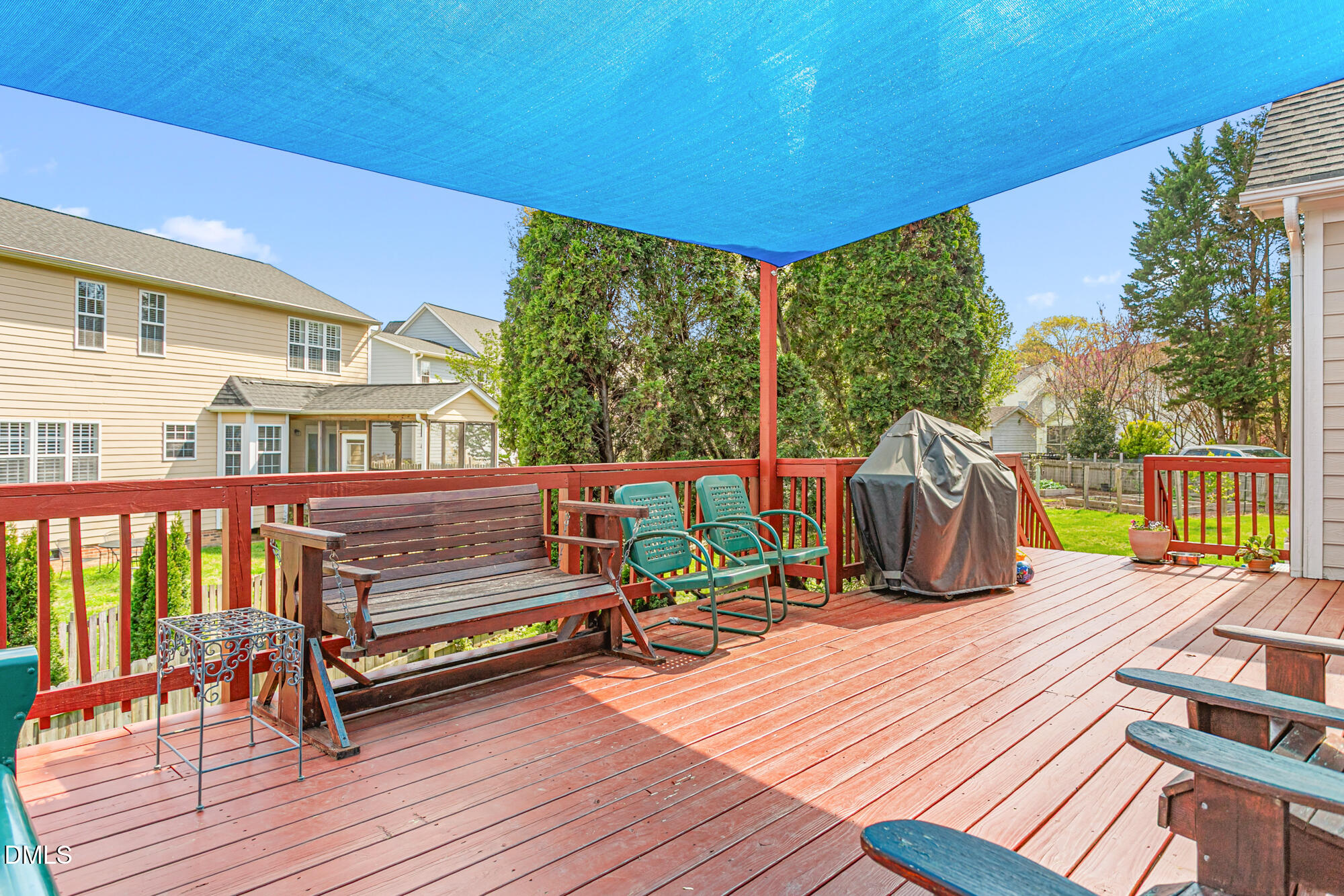 7 Powder Springs Place Durham, NC 27712 - Photo 39 of 44 a view of a roof deck with wooden floor and fence