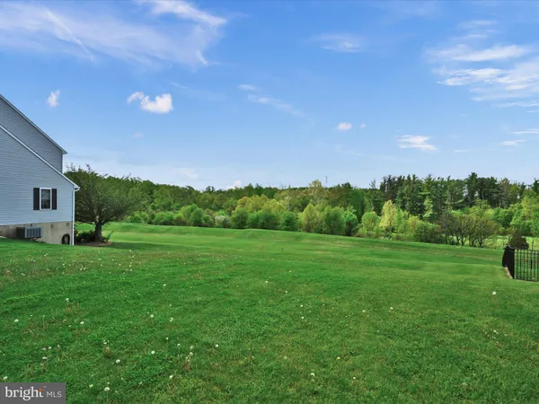 a backyard of a house with lots of green space and mountain view