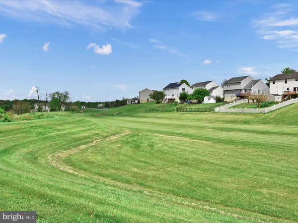 a view of a lake from a yard