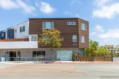 a front view of a building