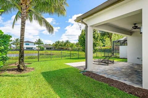 a view of a backyard with a slide