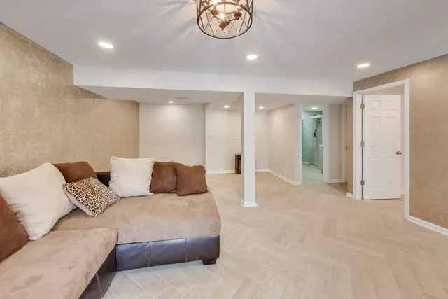 a living room with furniture