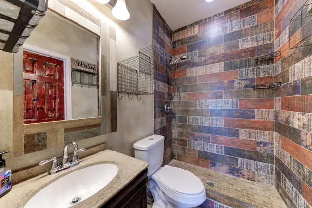 a view of a grassy area with an trees