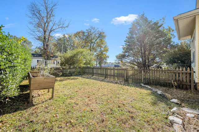 a view of backyard with green space