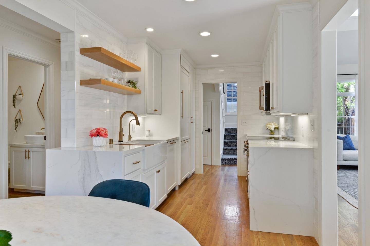 751 Partridge Avenue Menlo Park, CA 94025 - Photo 11 of 37 a bedroom with a bed and a view of kitchen