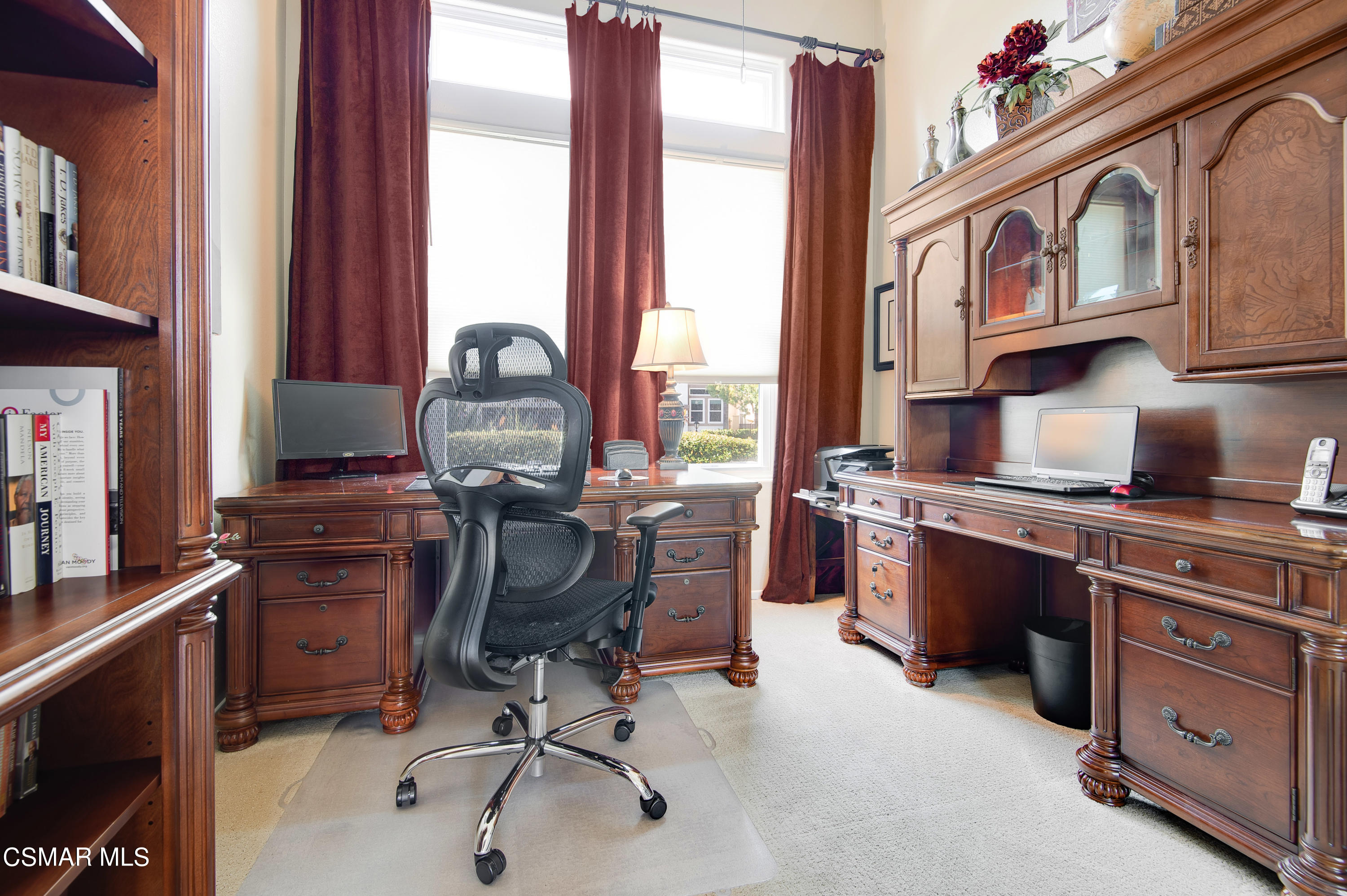 4348 Timberdale Road Moorpark, CA 93021 - Photo 16 of 35 a view of a workspace with furniture and a window