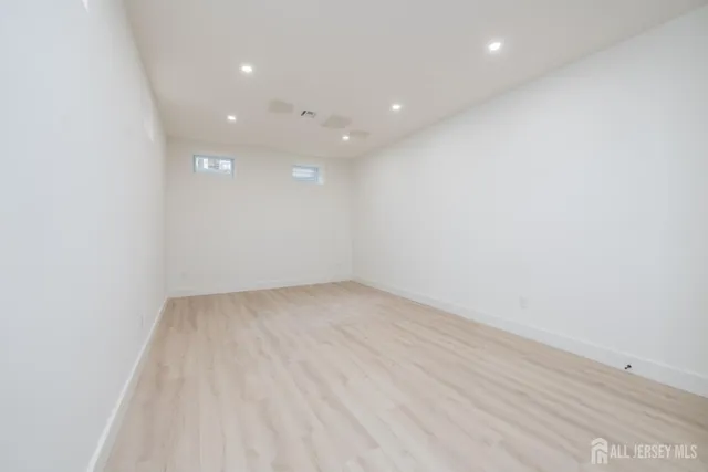 an empty room with a natural light