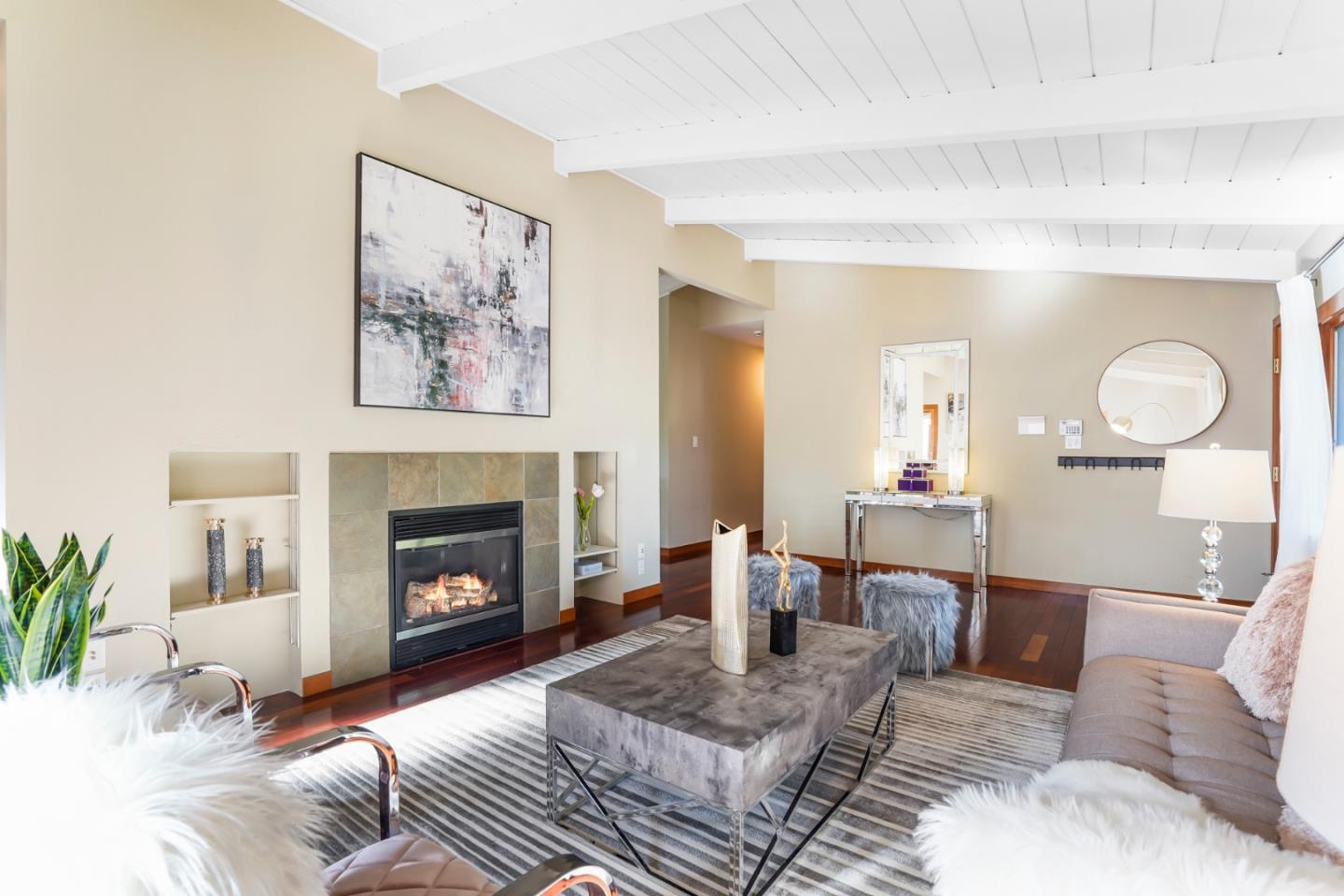 2417 Johnson Place Santa Clara, CA 95050 - Photo 6 of 30 a living room with furniture and a fireplace