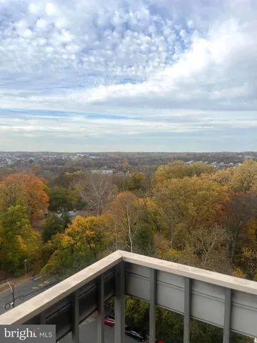 a view of a city from a balcony