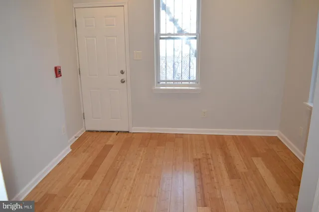 an empty room with a window