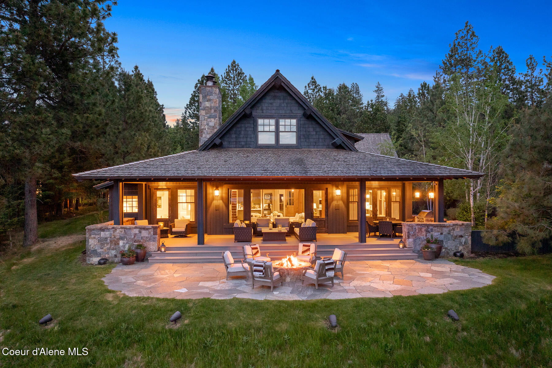 7783 South Buckrail Road Harrison, ID 83833 - Photo 33 of 49 Aerial_Estate141_Twilight-1