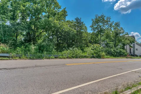 a backyard of a house with lots of green space