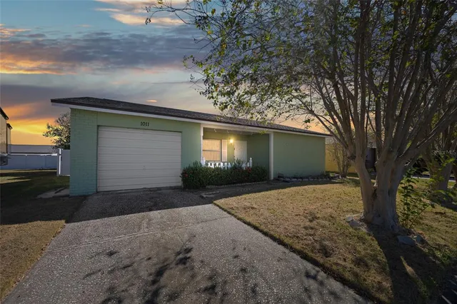a view of backyard of house