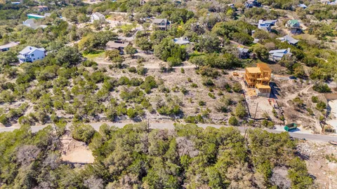a view of a lake with houses