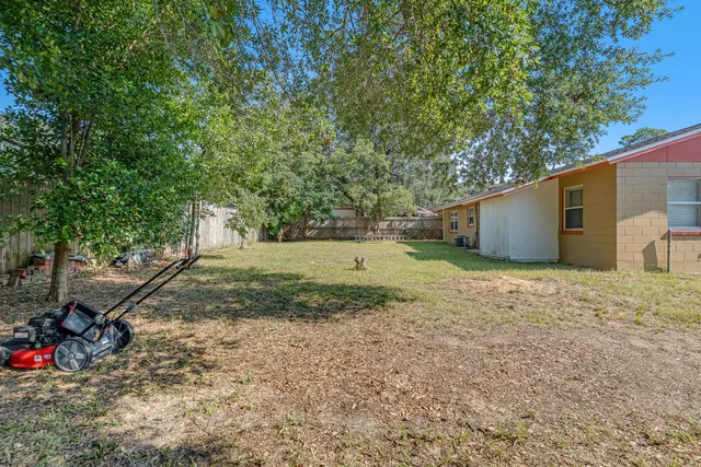 a backyard of a house